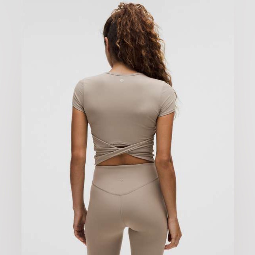 Lululemon All It Takes Back-Twist Ribbed Short-Sleeve Shirt in Willow Leaf